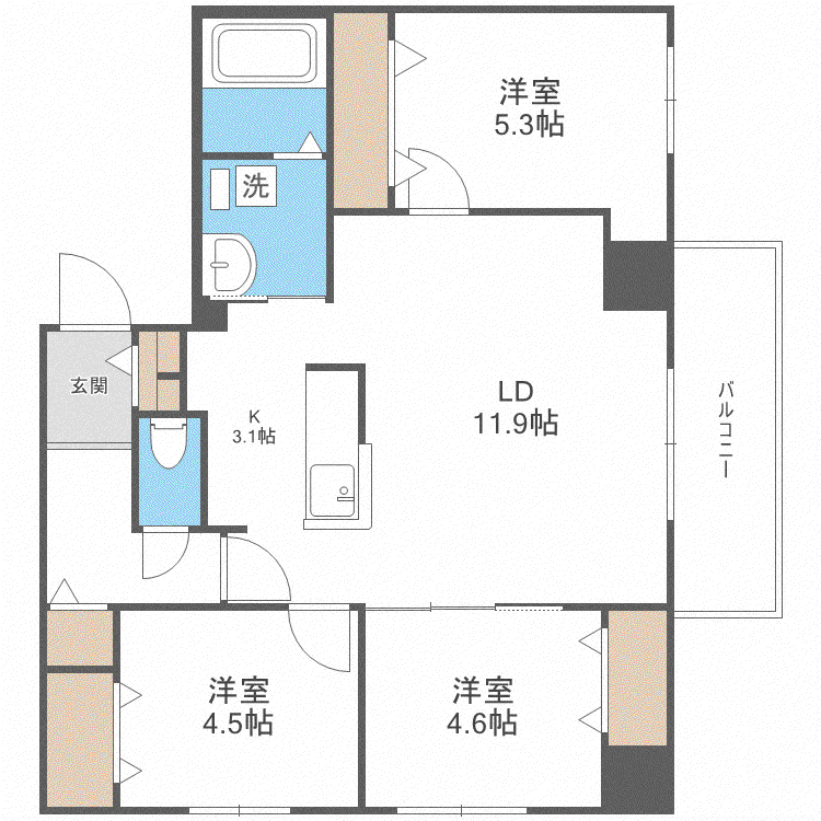 URANOSS11(3LDK/5階)の間取り写真