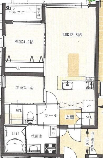 ALTE MEISTER RINO (2LDK/1階)の間取り写真