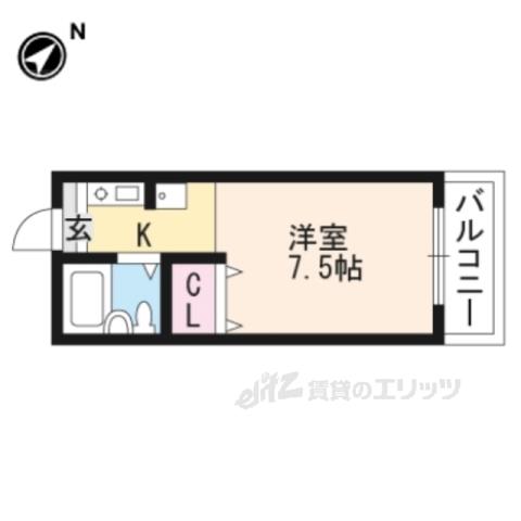 CREA南草津(1K/1階)の間取り写真
