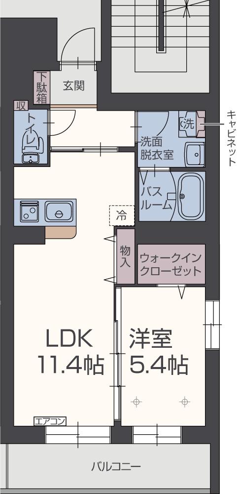 ＪＲ東海道本線 沼津駅 徒歩8分 5階建 築5年(1LDK/1階)の間取り写真