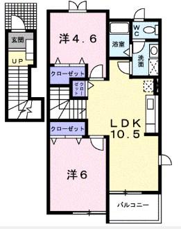 山手メゾン壱(2LDK/1階)の間取り写真