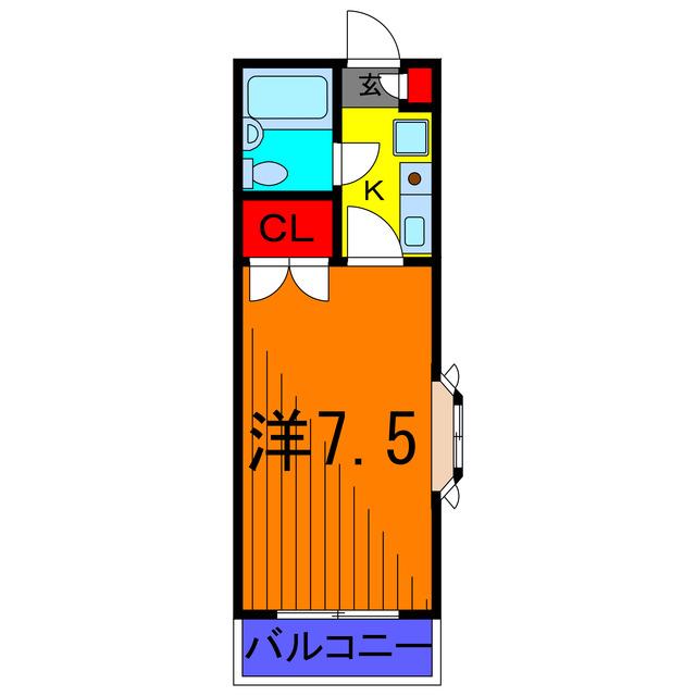 フラワーシティー(1K/2階)の間取り写真