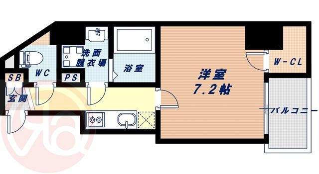 サムティ西長堀リバーフロント(1K/8階)の間取り写真