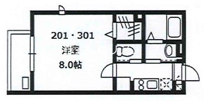 プランドール八潮(1K/2階)の間取り写真