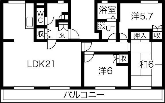 ファティリティ稲沢4号棟(3LDK/1階)の間取り写真