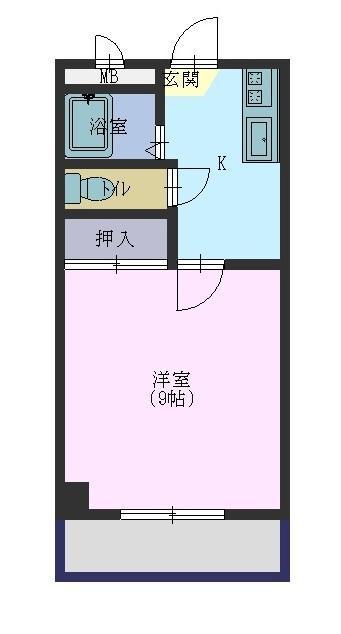 ヒューマンスクエア五反田(1K/2階)の間取り写真