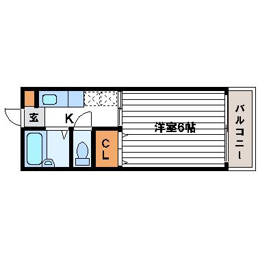 ハイツ ベネボレンス(1K/2階)の間取り写真