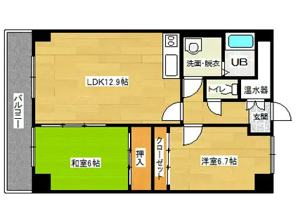 メゾン・ド・ラフィーネ(2LDK/4階)の間取り写真