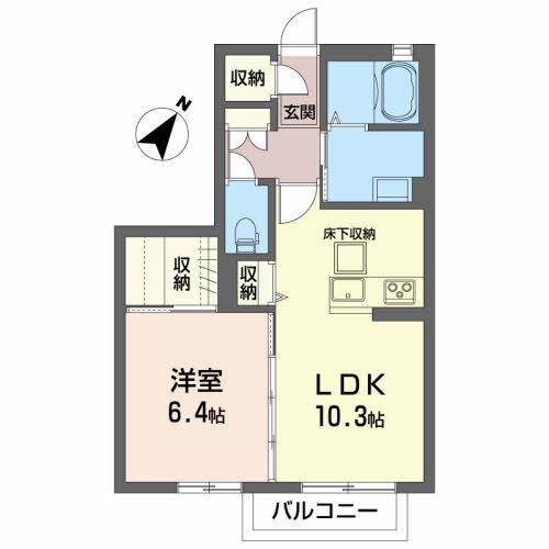 リバイブE(1LDK/1階)の間取り写真