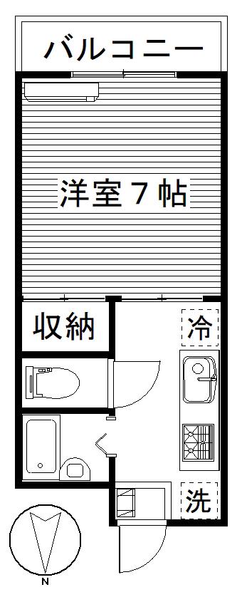 メゾンフリッツ(1K/4階)の間取り写真