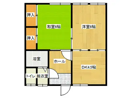第二角田マンション(2DK/1階)の間取り写真