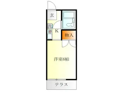 清川ハイツ(1K/1階)の間取り写真