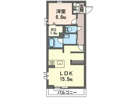 エミネンスゲン(1LDK/2階)の間取り写真