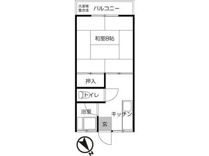 本橋荘(1DK/2階)の間取り写真