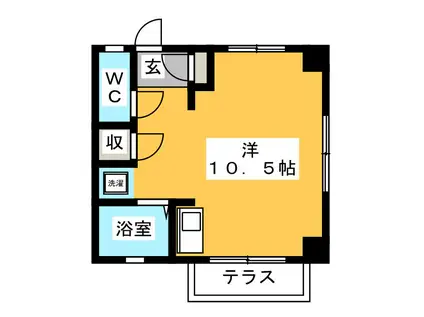 パラッツオ・OHNO(ワンルーム/1階)の間取り写真