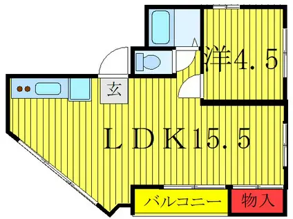 長沢ビル(1LDK/4階)の間取り写真