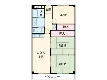 リバーサイド大和(3LDK/3階)の間取り写真