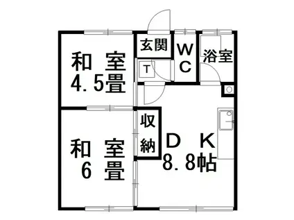 飯島マンション(2DK/1階)の間取り写真