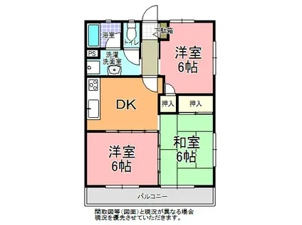 サンルーム・ヴィレッジ(3DK/2階)の間取り写真