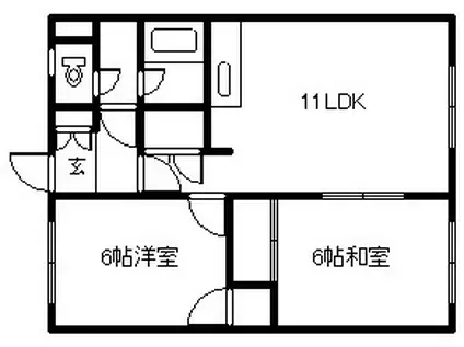 神楽ハイツ(2LDK/1階)の間取り写真