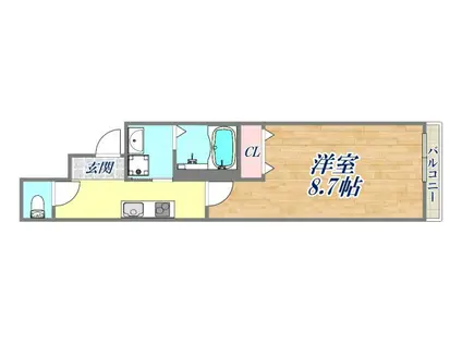 フジパレス阪急園田ウエスト2番館(1K/1階)の間取り写真