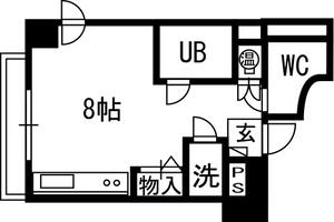 FROM・A(ワンルーム/4階)の間取り写真