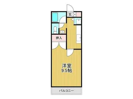 コートベネッセ上熊本(1K/3階)の間取り写真