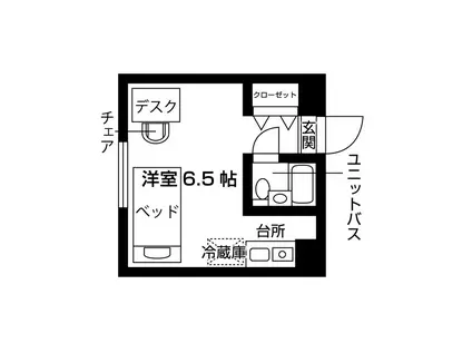 エルスタンザ世田谷千歳(ワンルーム/4階)の間取り写真