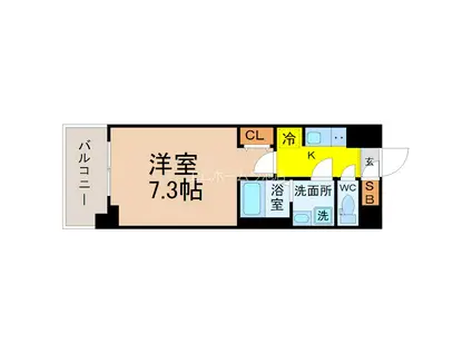 S-RESIDENCE志賀本通ノース(1K/5階)の間取り写真