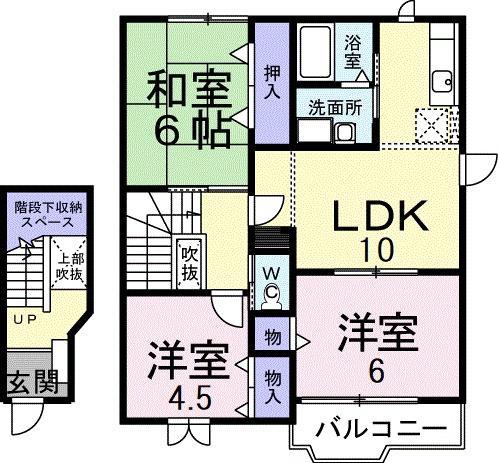 メープルタウンA(3LDK/2階)の間取り写真