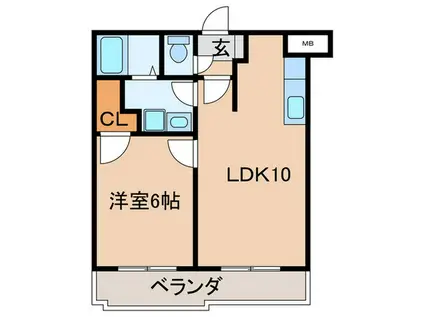 パルデ塚口(1LDK/2階)の間取り写真