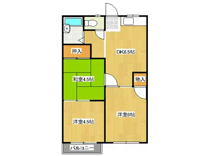 コーポグリーンライフ(3DK/1階)の間取り写真