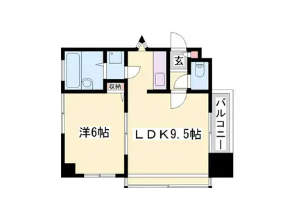 ベルトピア姫路I(1LDK/2階)の間取り写真
