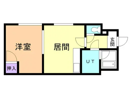 プラザマンション中島(1DK/3階)の間取り写真