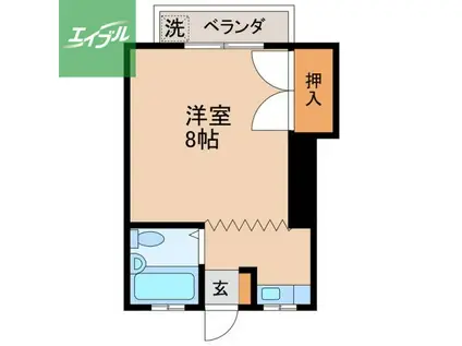 コーポ綾B(ワンルーム/1階)の間取り写真