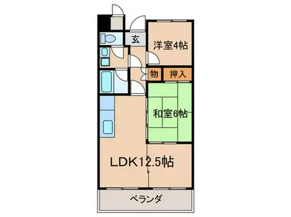 ロイヤルオーク(2LDK/2階)の間取り写真