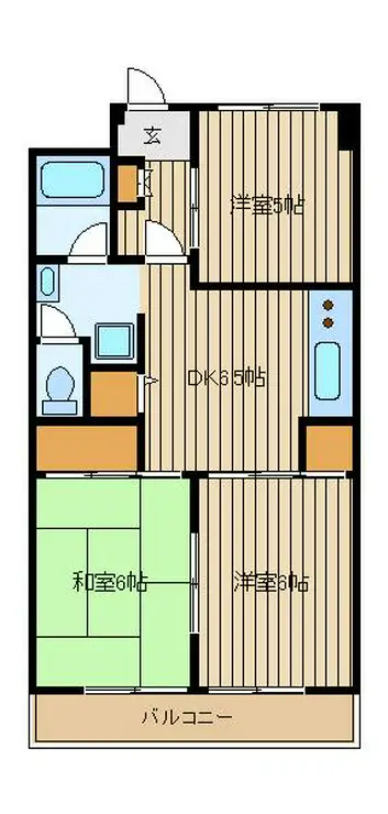 上鷺ロイヤルハイツ 6階階 間取り