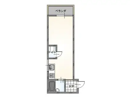 豊栄ハイツ(ワンルーム/4階)の間取り写真