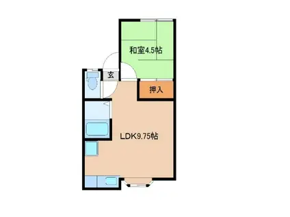 FINEテラス(1LDK/1階)の間取り写真