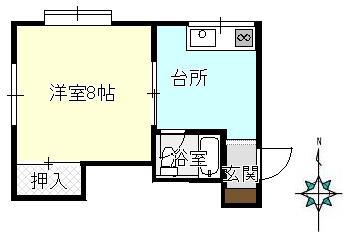 メゾンベルディア(1K/1階)の間取り写真