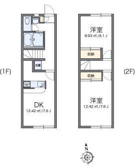レオパレスM(2DK/1階)の間取り写真