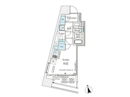 パークナードフィット南青山ビスタ(ワンルーム/3階)の間取り写真