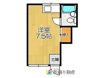 アパートメント 12(ワンルーム/2階)の間取り写真