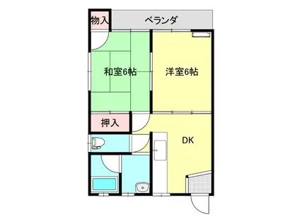 ハイツピュア(2DK/2階)の間取り写真