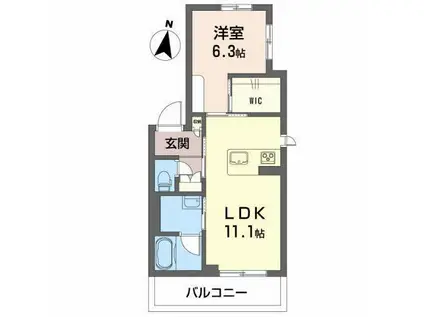 SHAMAISON ETERNO(1LDK/2階)の間取り写真