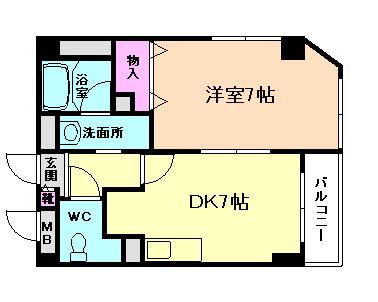 アネービオス(1DK/2階)の間取り写真