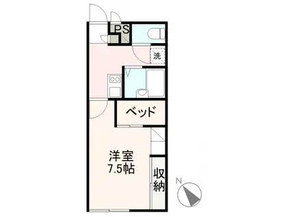 サンライズ牟礼(1K/1階)の間取り写真