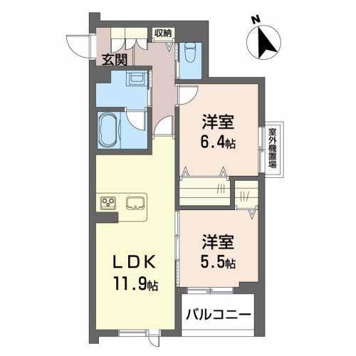 A CLOUD RESIDENCE(2LDK/3階)の間取り写真