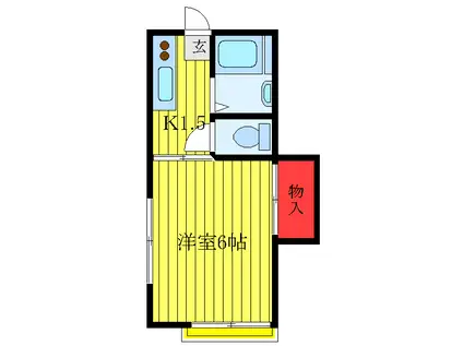 ホワイトコーポラス(1K/2階)の間取り写真