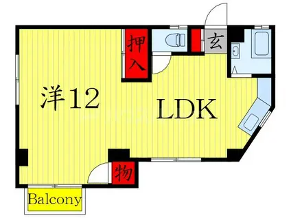 山惣マンション(1LDK/1階)の間取り写真